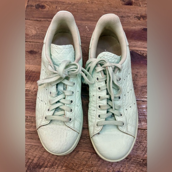 Men’s Adidas Stan Smith sneakers - Mint green crocodile embossed size men's US 7 - Picture 6 of 8